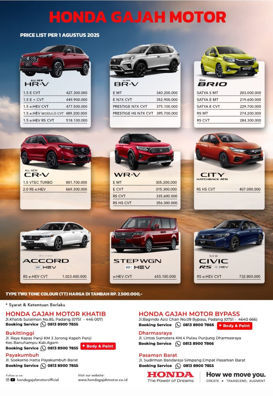 Promo Honda 2 wr-v